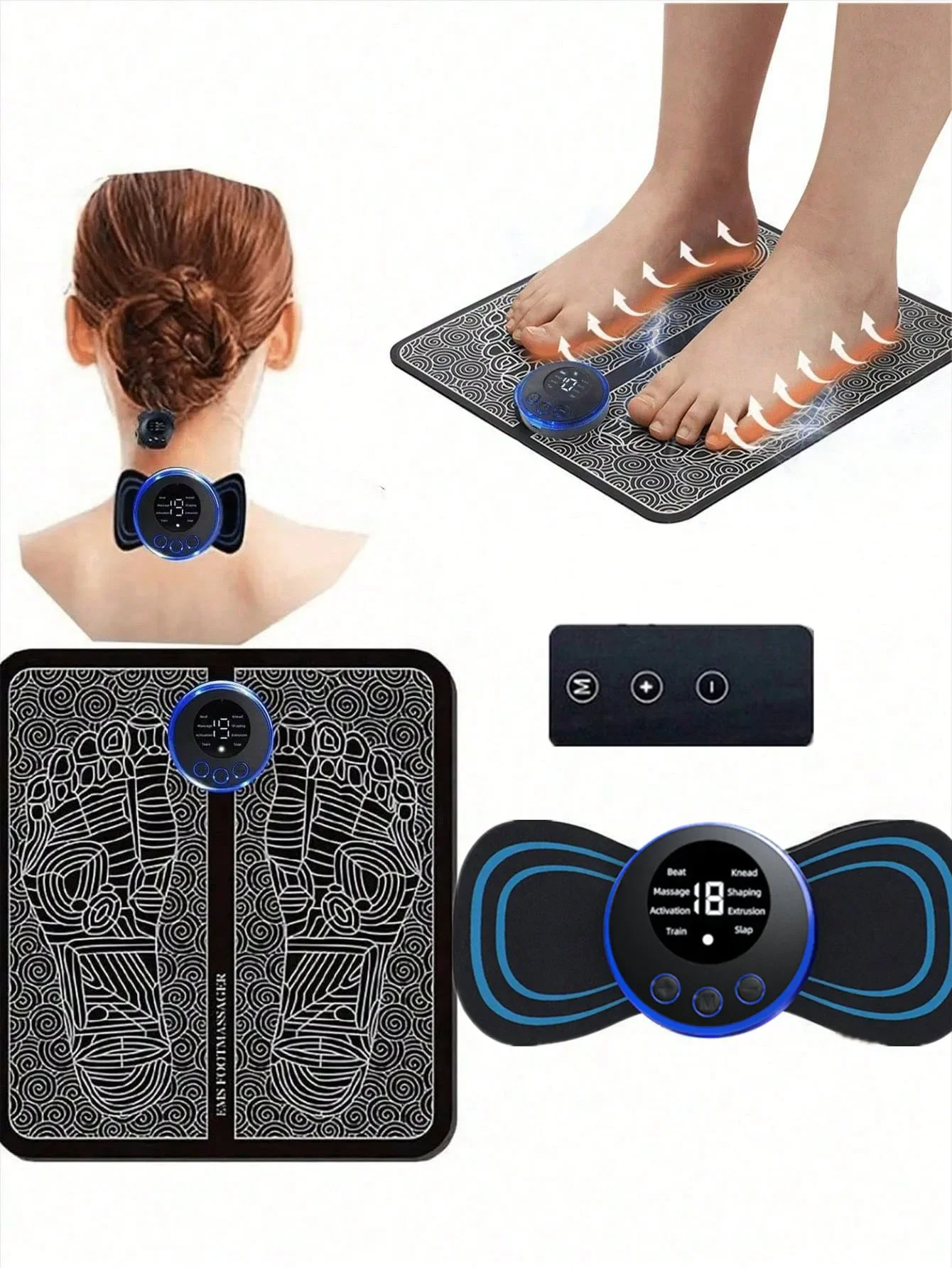 Foot Massager Pad, Body Massager Patch For Whole Body, Ems Shoulder And Neck Massager Patch -Care For Relief Of Muscle Tension