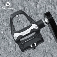 WEST BIKING-pedales de bloqueo para bicicleta de carretera, tacos de rodamiento para ciclismo, Pedal sin clip para sistema SPD SL con placa de bloqueo