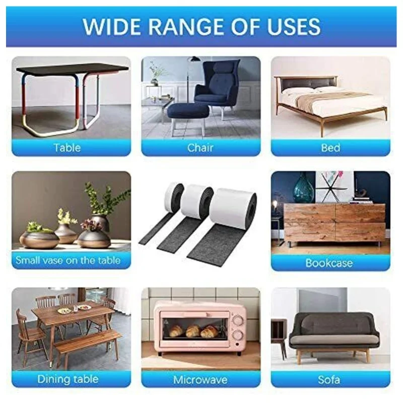 3 قطعة وسادة لباد الشريط مع دعم ذاتي اللصق مضاد للانزلاق وسادات الأثاث لأريكة كرسي المنزل