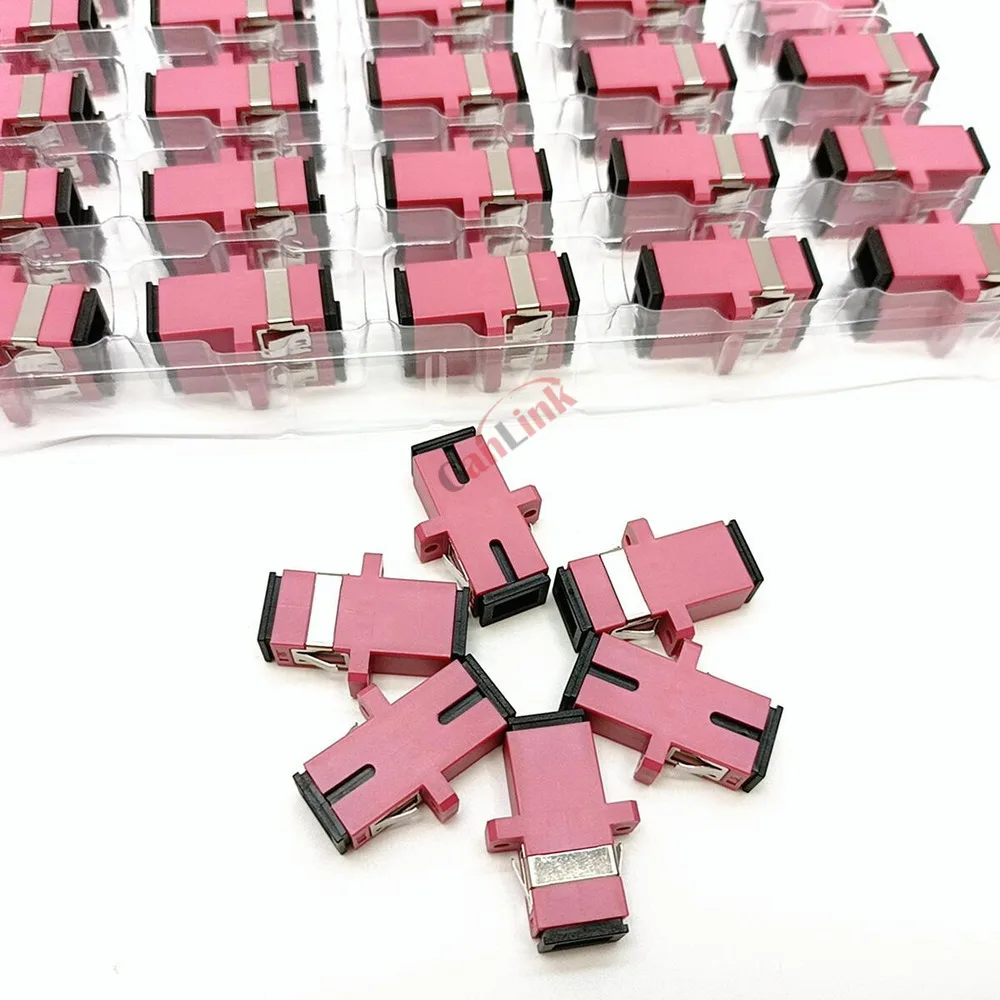 50 pz/lotto Adattatore Connettore In Fibra Ottica LC/UPC SM Flangia Monomodale Duplex LC-LC UPC Accoppiatore