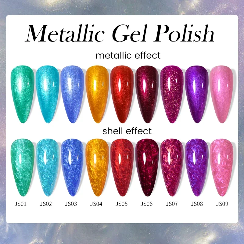 7ML Gold Mirror Effect Metallic Gel Nail Polish Super Bright Chrome French Style Semi Permanent Soak Off Nail Varnish