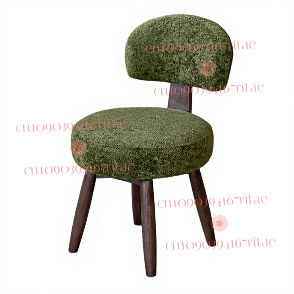 

Medieval Style Original Solid Wood Rotating Tea Chair Dining Chair Light Luxury High-end Backrest Chair