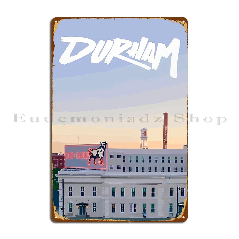 Durham Nc Postcard Metal Plaque Poster Decoration Kitchen Personalized Cinema Printed Tin Sign Poster