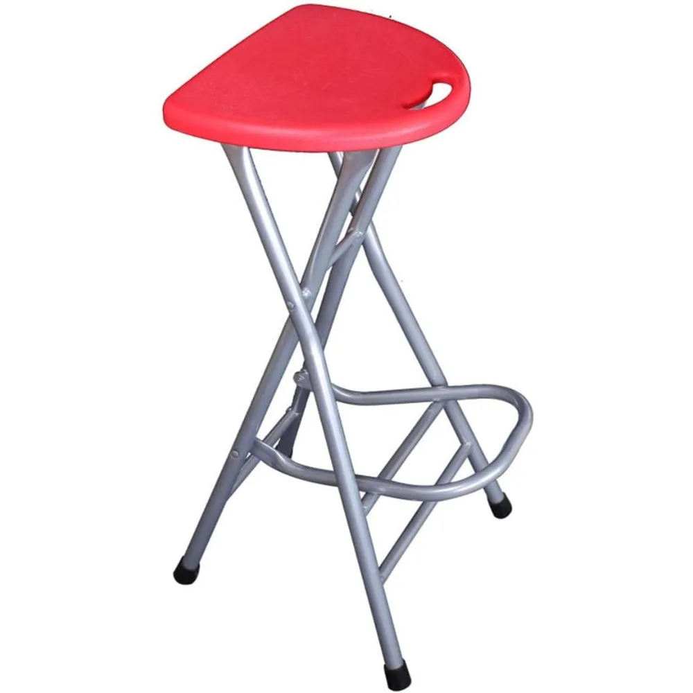

Folding Stool,28in Portable Collapsible Bar Stool with Handle & Steel Frame,200 lbs Sturdy Foldable Lightweight Metal Chair for