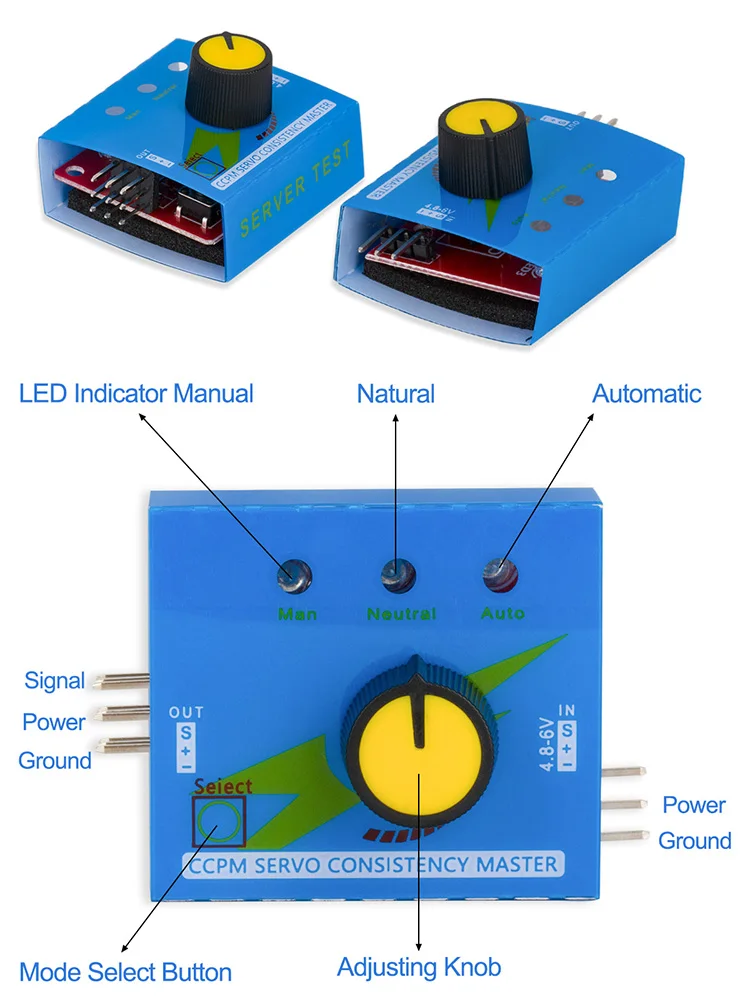 1-5 pièces Servo testeur 3CH Multi ESC contrôleur de vitesse de cohérence canaux de puissance CCPM mètre servomoteur pour voiture d'hélicoptère RC