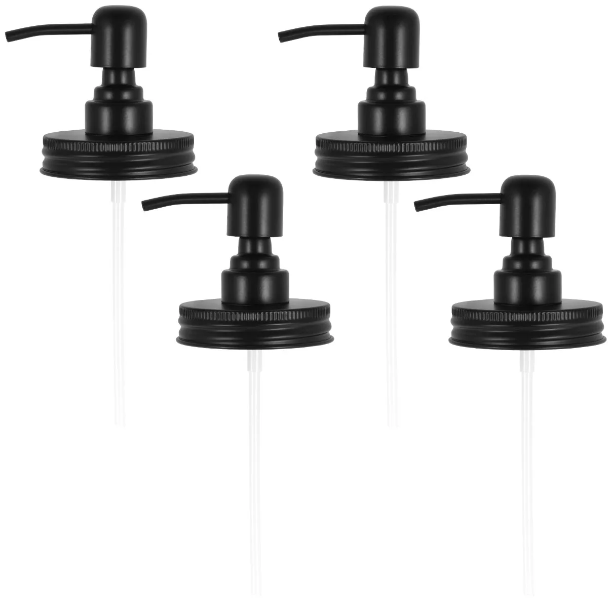 4 Stück Einmach glas Flüssig seifensp ender Deckel mit Pumpen 304 Edelstahl Lotion auslaufs ichere Lotion Pumpsp ender Deckel Glas kappen