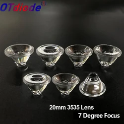 10pcs LED Lens 20mm XPEE 3W 3535 Optical PMMA Reflector Collimator Smooth Clear Surface Lenses  7 Degree Focus For3030 3535 LED