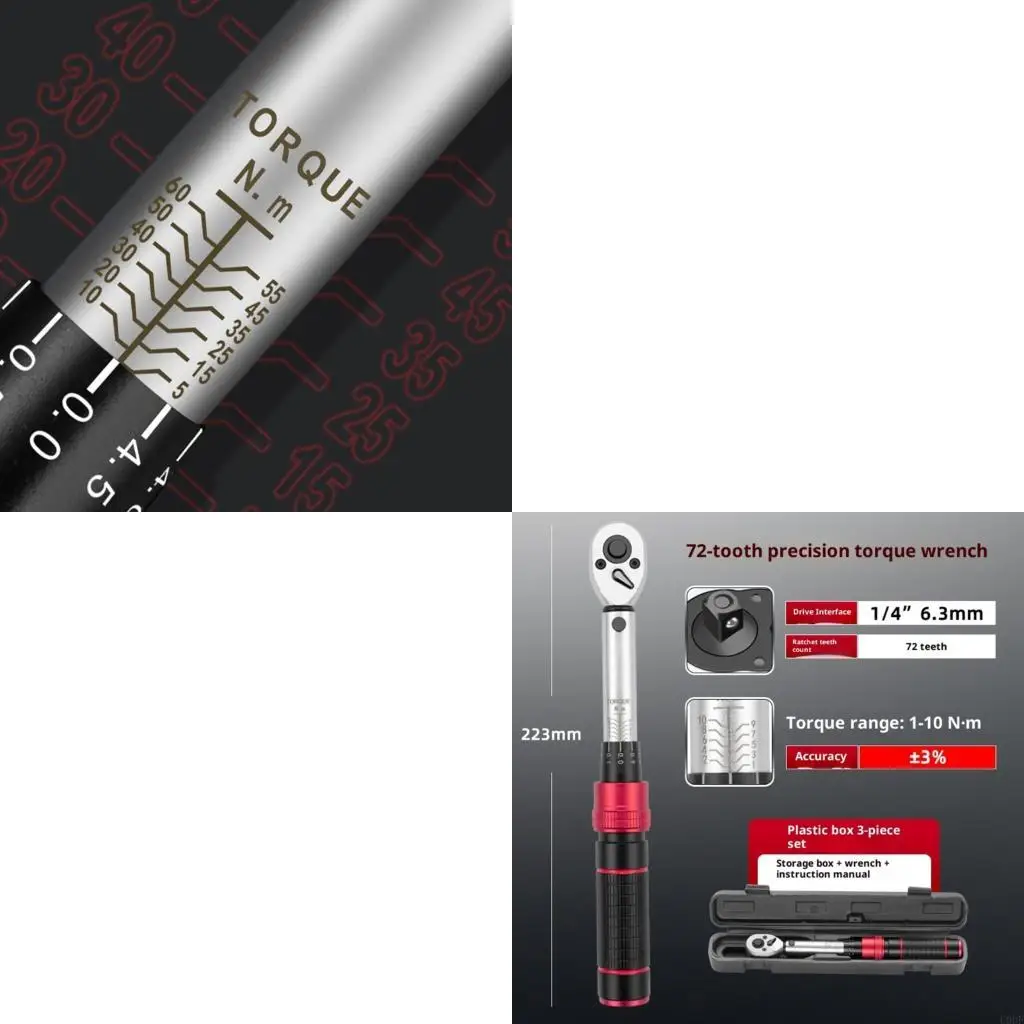 

Adjustable Torque Wrench Preset Torque Control Nonslip Ergonomic Handle Hand Tool For Workshop And Home Use