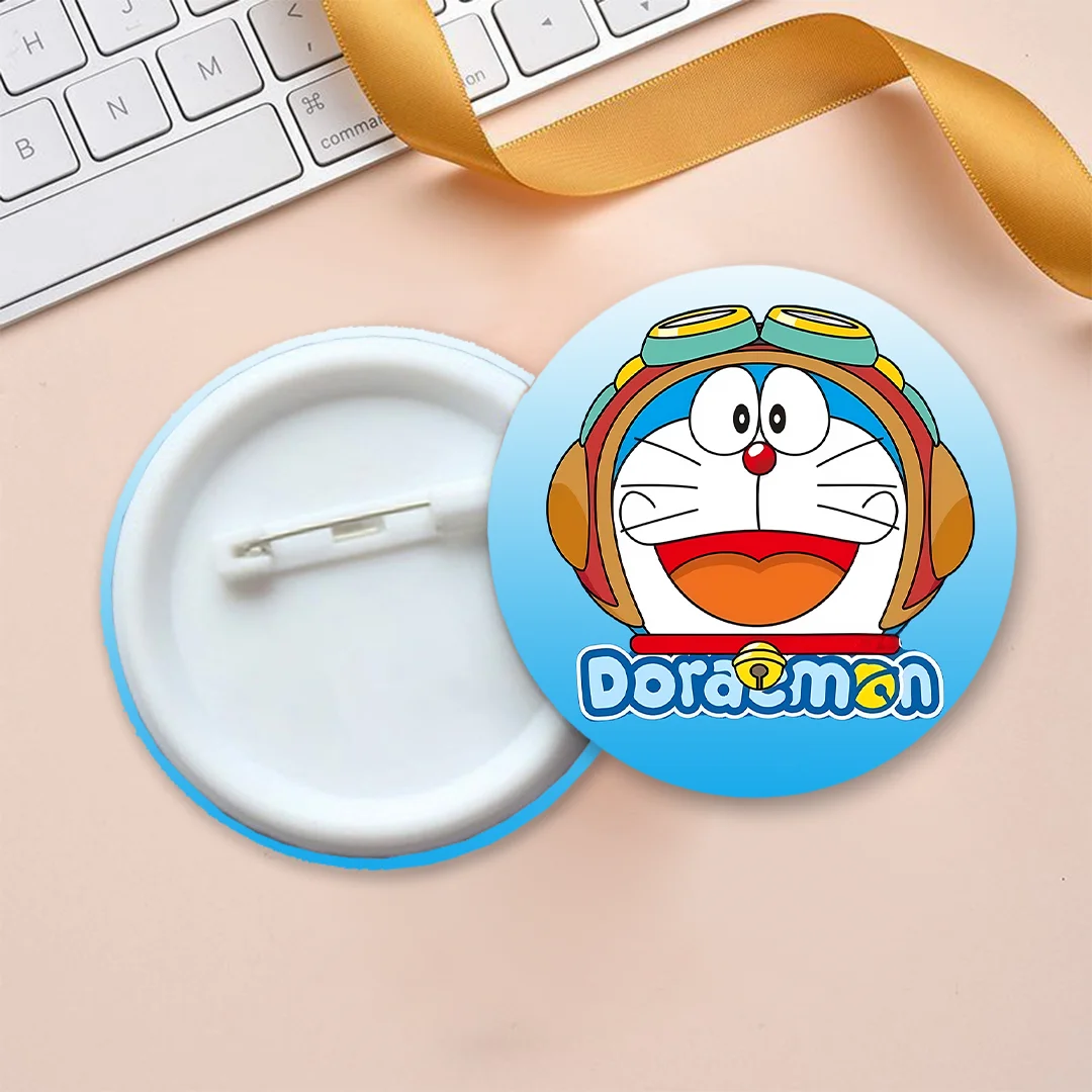 58mm Cute Doraemoned Badge Soft Button Cartoon Lapel Pins Brooch Metal Badges Handmade Snap-in Brooch Backpack Accessories Gifts