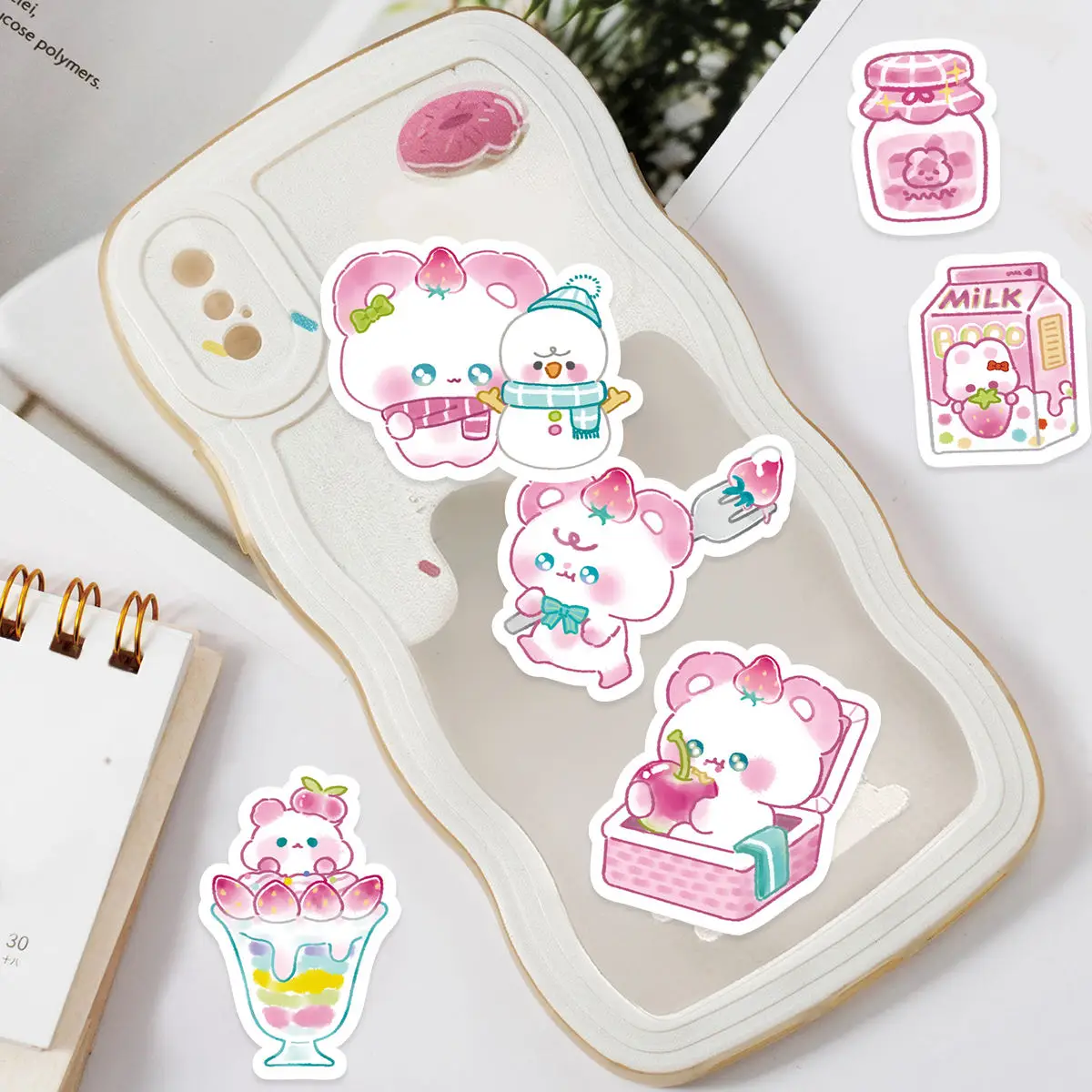 40 PCS Cute Cartoon Strawberry Sister Student DIY Stationery,Diaries,Cups,Mobile Phones,Laptops,Scrapbooks,Decoration Stickers