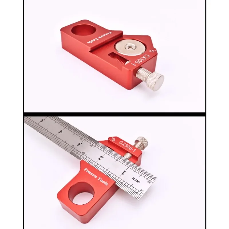 مسطرة فولاذية لتحديد المواقع كتلة 45/60/90 درجة زاوية خط الخط بمناسبة مقياس أدوات النجارة المربعة لتحديد موقع المسطرة