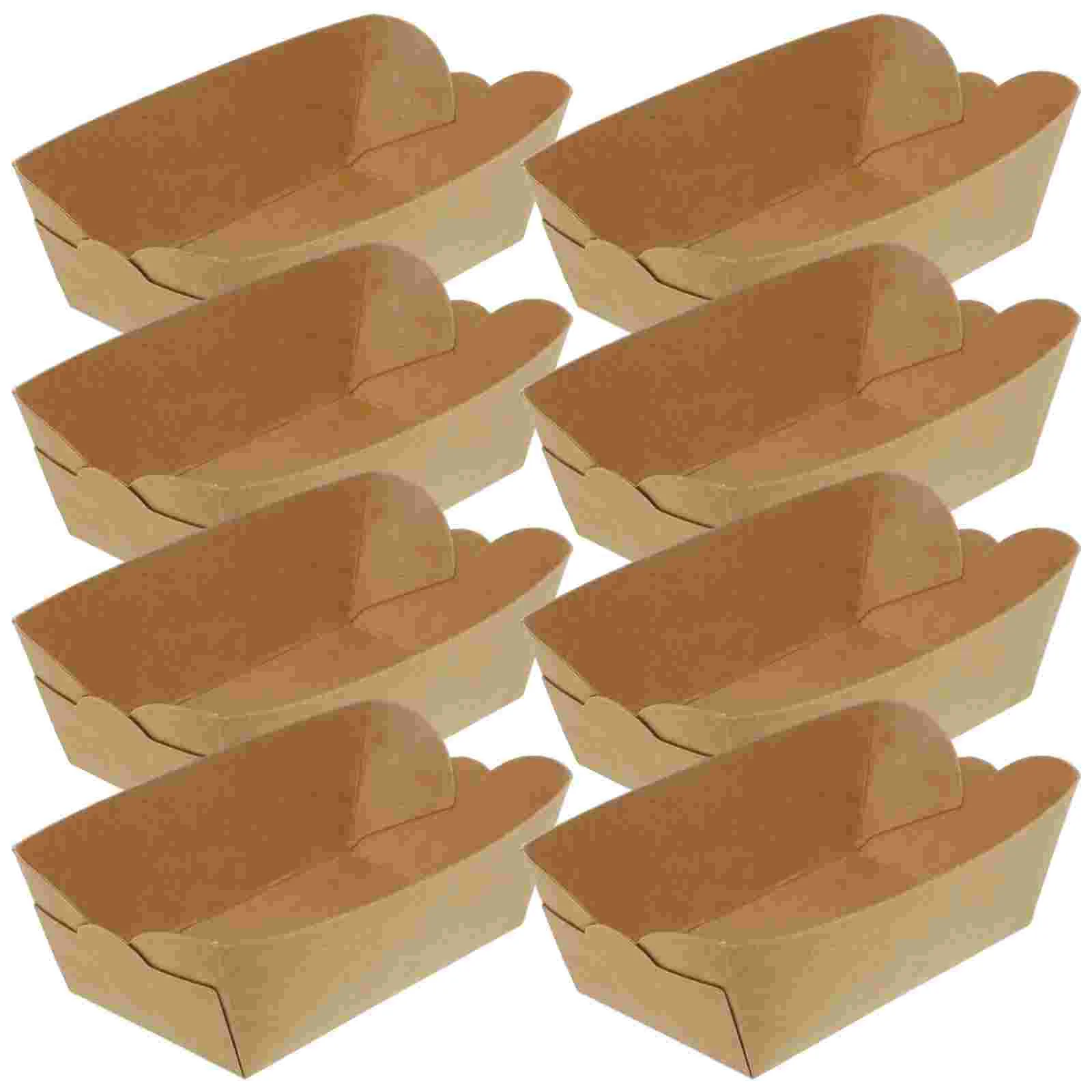 100 Pcs Kraft Paper Picnic Box Snack Container Case Tray with Lid Platter Packing Cases 350g Fried Chicken Boxes Food Large