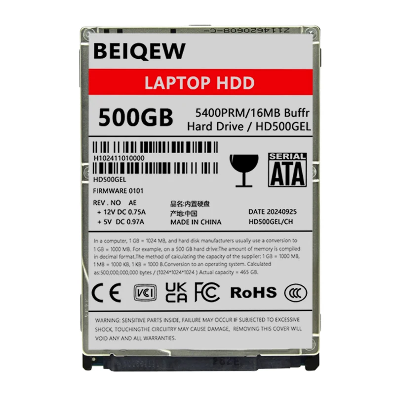 

2,5-дюймовый жесткий диск SATA3 с портом компьютера, встроенный жесткий диск емкостью 500 ГБ, встроенный жесткий диск 5400-7200 об/мин.