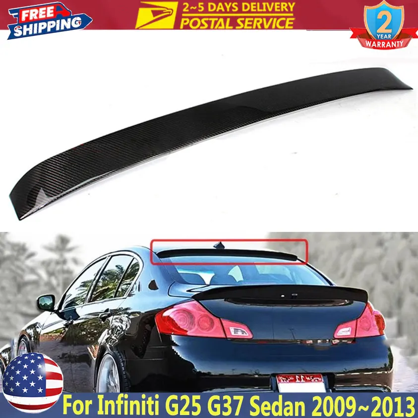 

Спойлер на заднюю крышу из углеродного волокна для Infiniti G25 G35 G37 Q40 Sedan 2009 ~ 2013 Stillen Vip Style Автомобильные спойлеры на заднее стекло