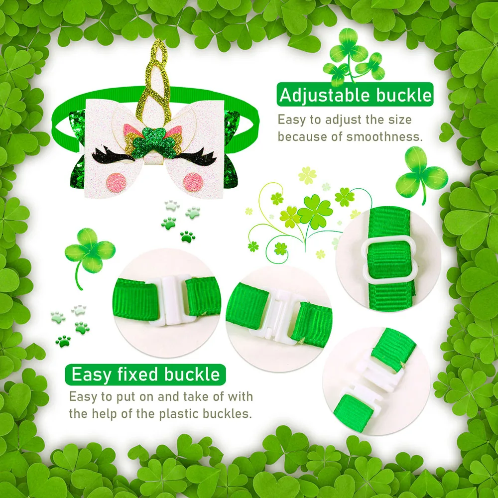 New 30pcs ST Patrick's Dog Bowties For Small Dog Cat Bow Tie Neckties Green Fashion Dog Grooming Accessories For Samll Dogs