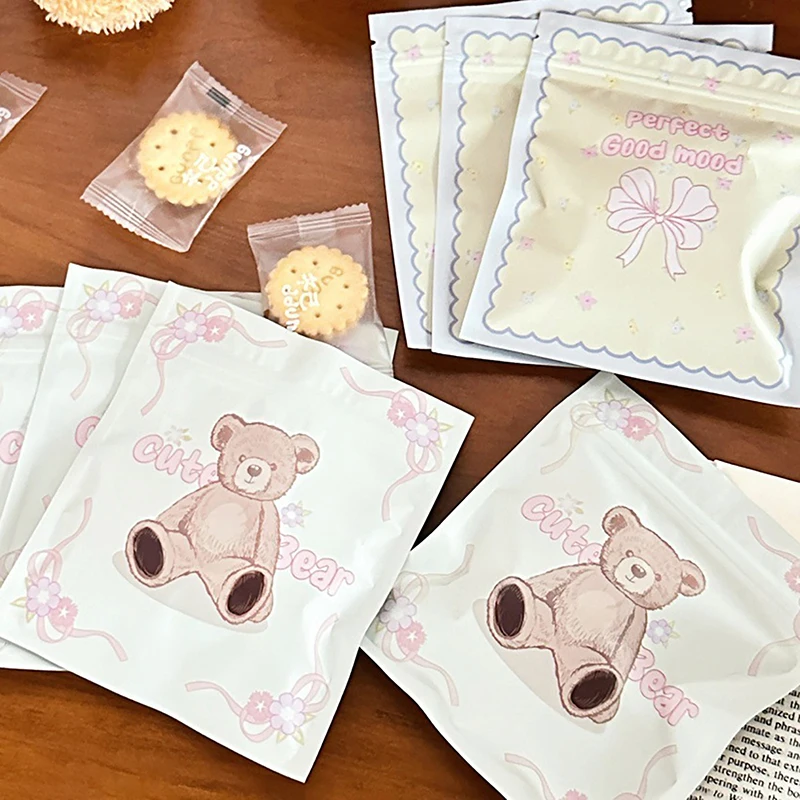 10pcs Cartoon Candy Cookies Self Sealing Storage Bag Creative Snack Doll Toy Blind Box Bag Lucky Gift Bag Surprise Gift Bag