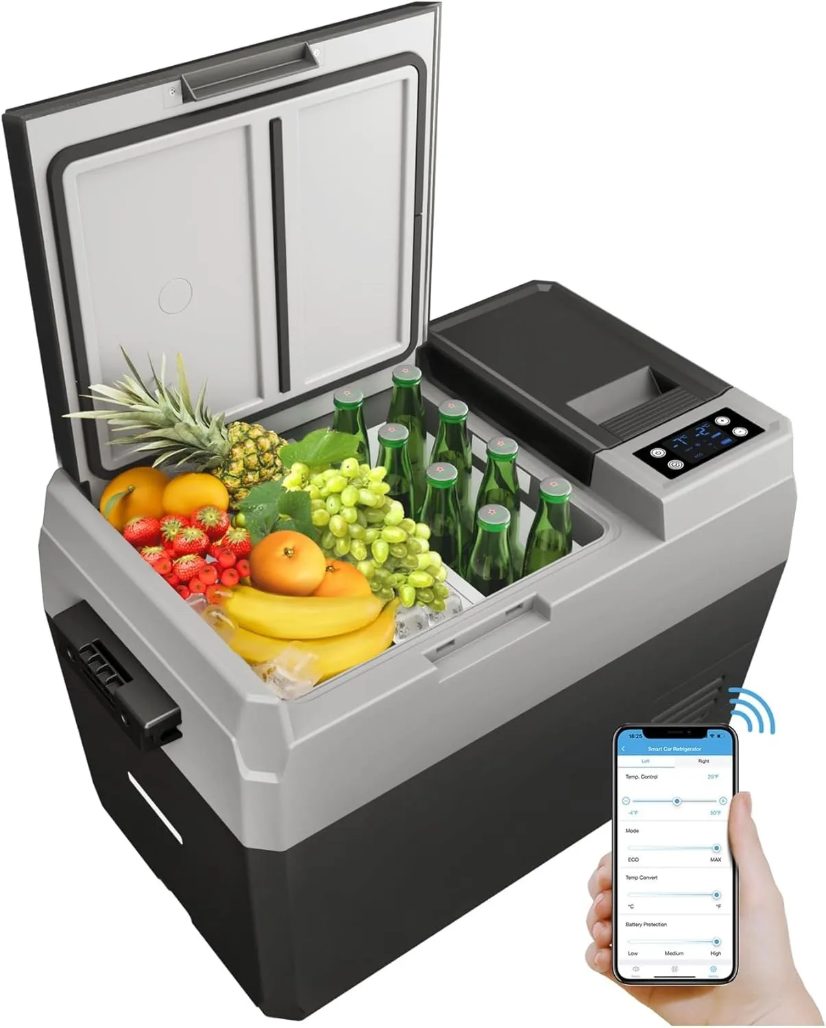 

31QT 12V Portable Freezer Electric Cooler Car Refrigerator with Dual Zone Wheels