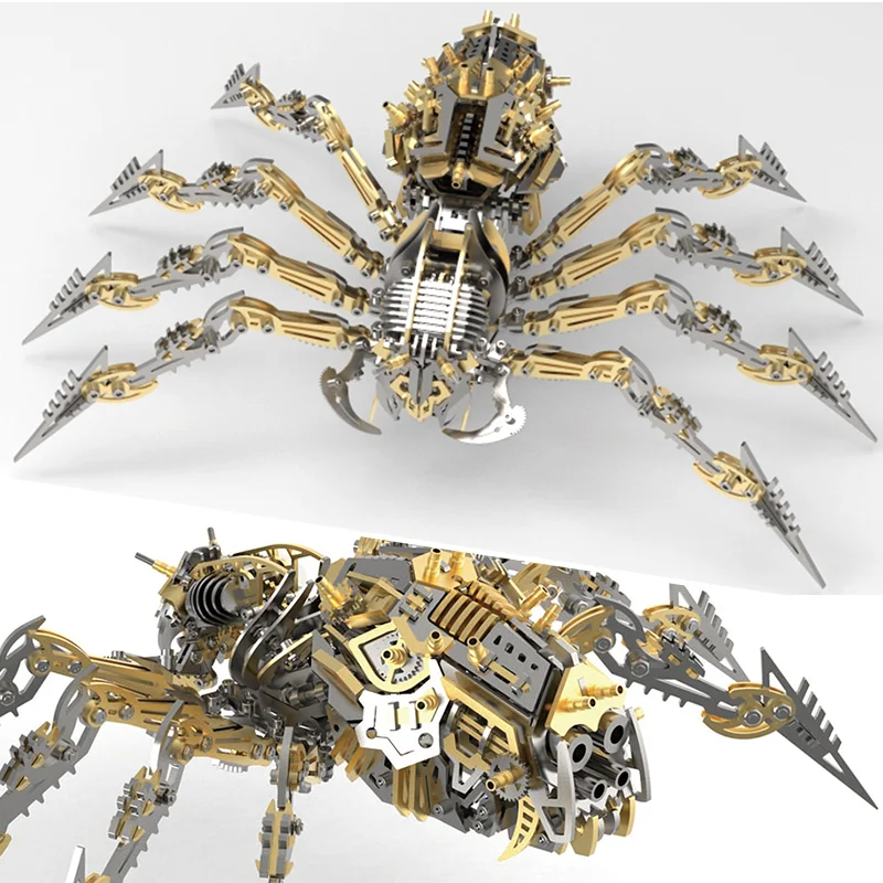 3D Metal Constructor Spider Demon King Modeling DIY Assembly Kits Mechanical Insect blocks Xmas Birthday Gifts for Kids Adult