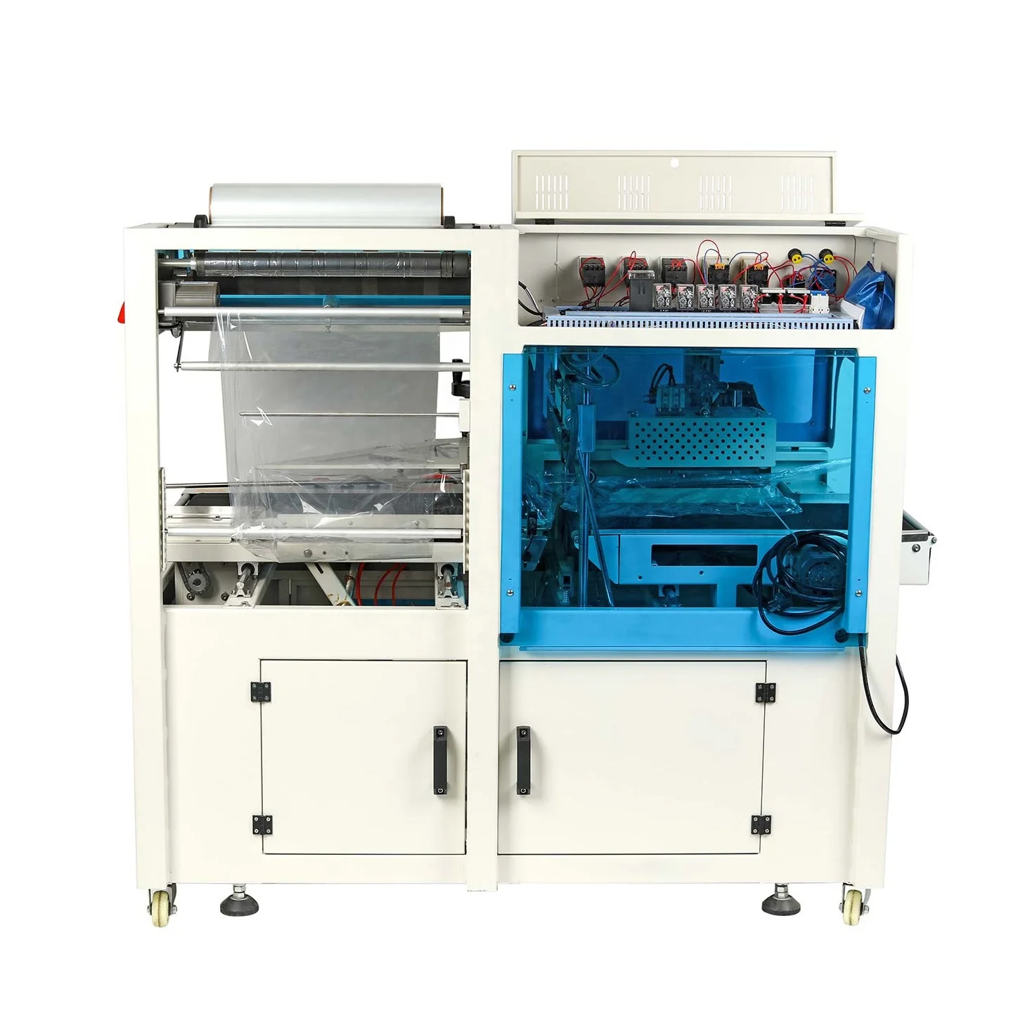 Automatic long-range wood packaging shrink packaging machine