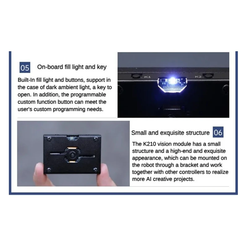 Визуальный модуль K210, модуль распознавания зрения Wondermv, умная камера, плата разработки питона, программируемый датчик Canmv-WMAN
