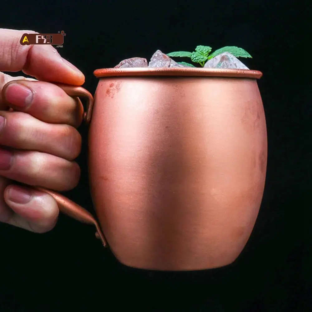 AF93-530ML 100% كوب نحاسي نقي موسكو البغل القدح طبل كوب كوكتيل كوب النحاس النقي القدح مطعم بار كوب المشروبات الباردة