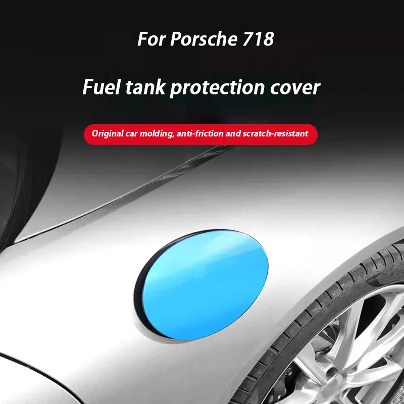 

For Porsche 718 Car Stainless Steel Fuel Tank Cap Exterior Decoration Cover Trim Sticker Decal Protective Accessories