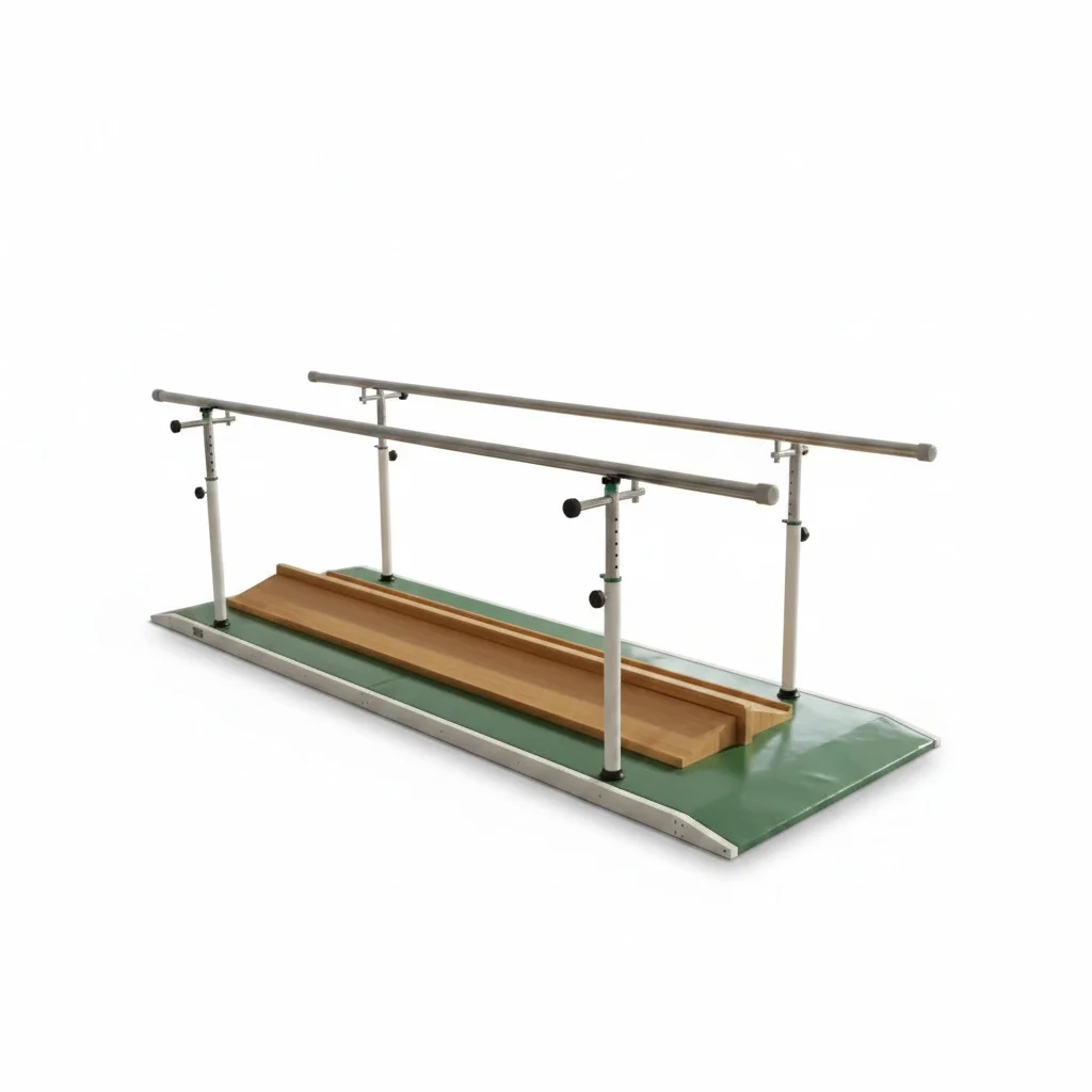 

Rehabilitation Parallel Bars, 300cm Steel Wood Walking Training Equipment, Leg Correction Balance Physical Therapy Board