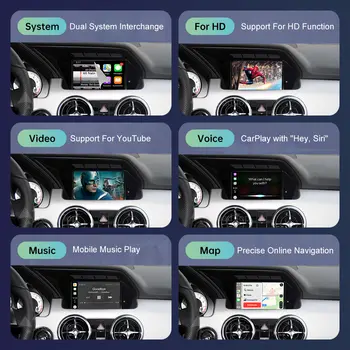 適用於2013-2015款賓士GLK的無線CarPlay,支援Android Auto、Mirror Link、AirPlay和CarPlay功能 8 最佳銷售 賓士GLK螢幕 - №5