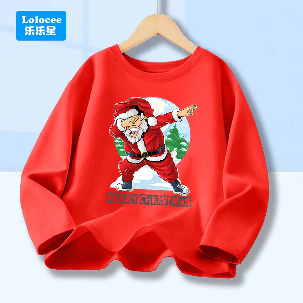 Boys Long Sleeve T-shirt Dabbing Santa 