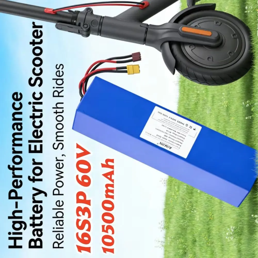 

60V 10500mAh 16S3P Lithium Battery Pack 18650 Rechargeable with BMS for High-Power Applications 700W 1500W
