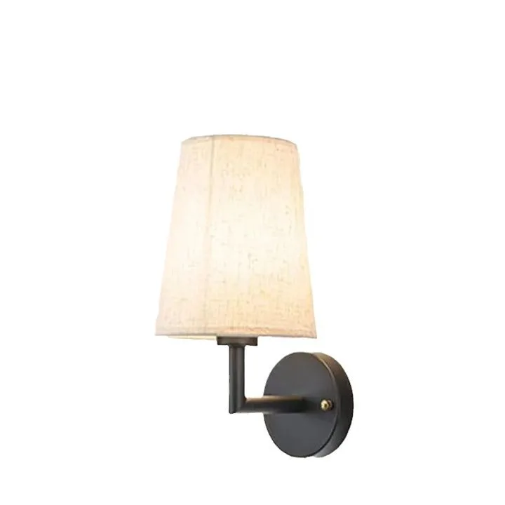 

American Copper Wall Lamp Rural Cloth Cover LED Lights Modern and Simple Bedroom Bedside Lamp Warm and Fashionable Home Decor