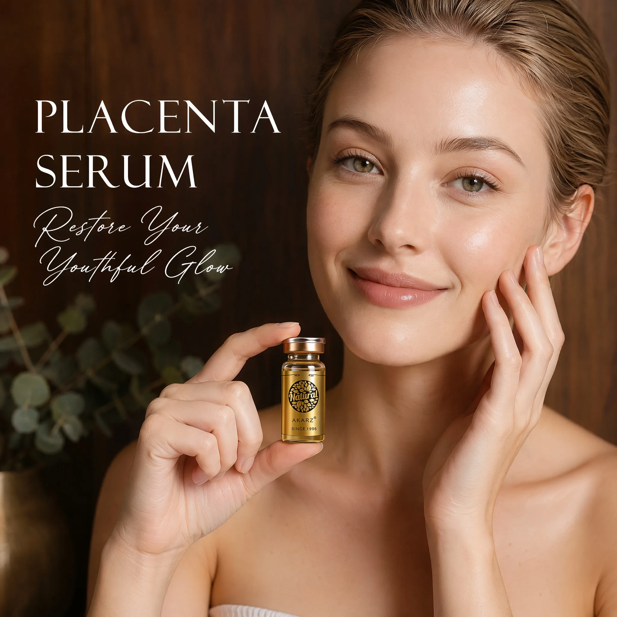 AKARZ Placenta Serum Moisturizing Cream Anti-Aging Algae Extract – Restore Youthful Glow with Brightening Placenta Essence