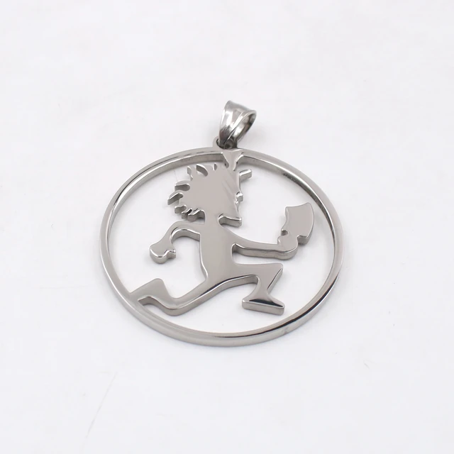 Silver Juggalo Circled Hatchetman Charm Stainless Steel ICP Hatchet Man Pendant Necklace Rolo Chain AliExpress