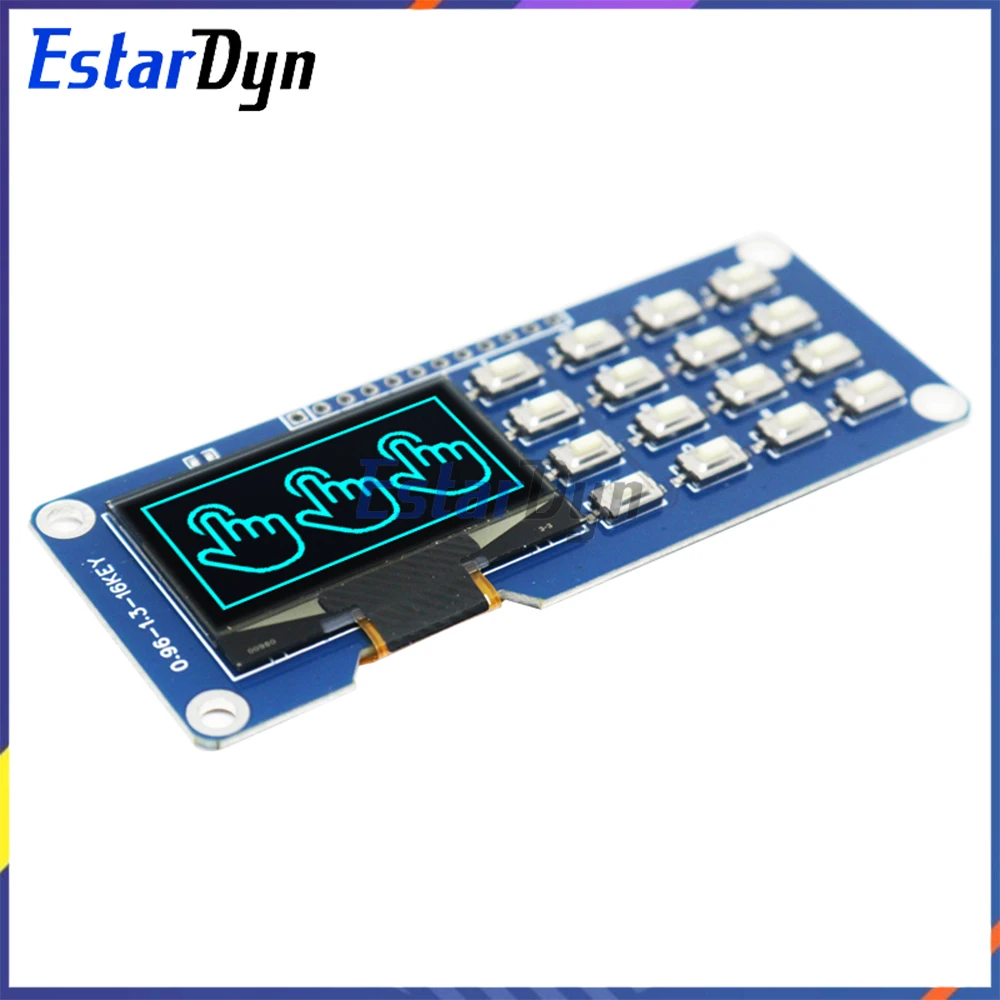 شاشة OLED مقاس 1.3 بوصة مع وحدة لوحة مفاتيح 4x4، SSD1116 128x64 Arduino متوافقة مع مشاريع DIY وRaspberry Pi