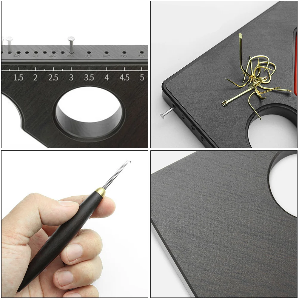 

Fishing Knot Tying Tool Kit Adjustable Hook Ruler 0.25-6.5Cm Portable Silicone Groove Lightweight Handle Fishing Line Measure