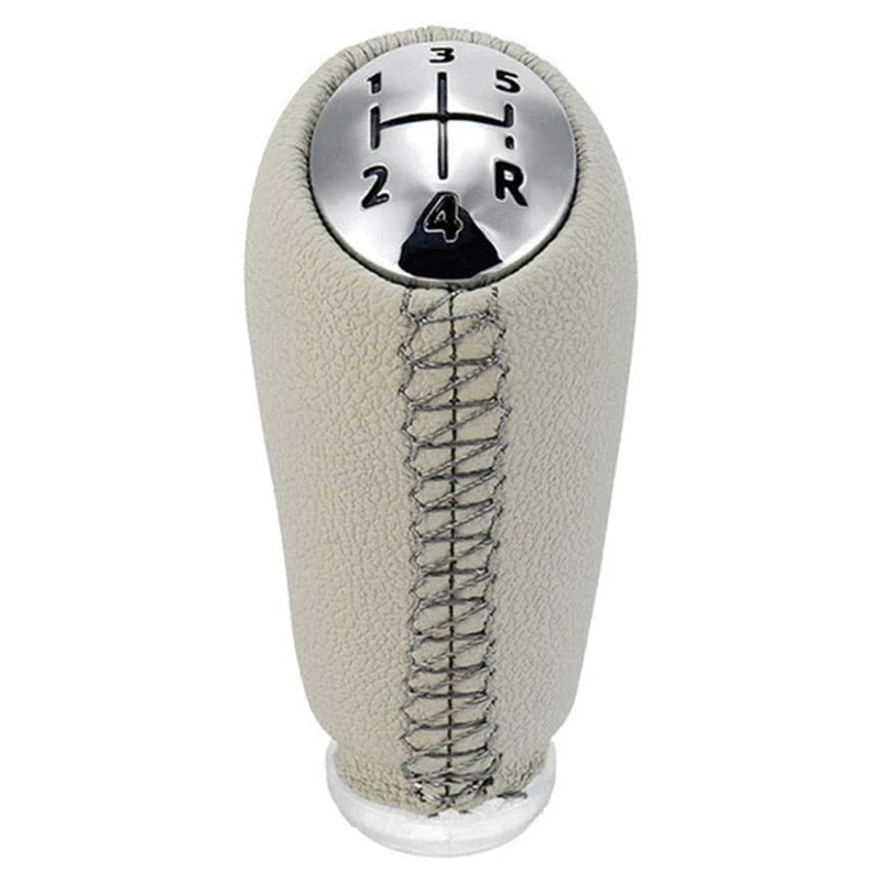 Gear Shift Knob 5Speed Leather MT Gear Shifter Pen Ball Beige for II MK2 Scenic 2 3 III