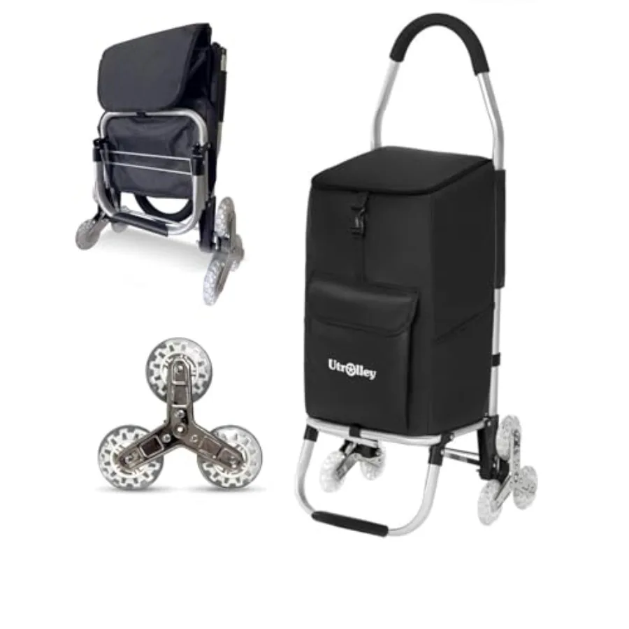 

Ультралегкая складная тележка для покупок с функцией подъема по лестнице - объем 42 л, шесть колес, съемная термосумка, прочная конструкция