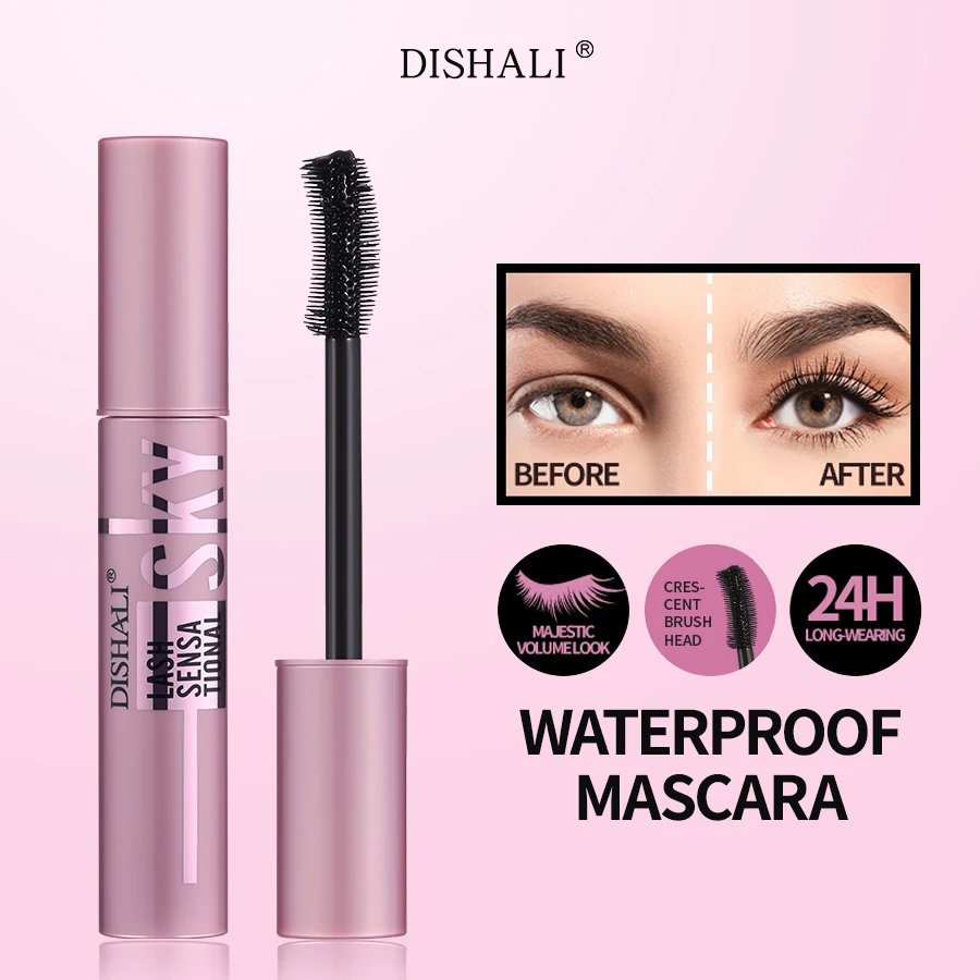 DISHALI New Natural Black Volume Eyelashes Mascara Quick Dry Long Lasting Thick Curling Lengthening Waterproof Makeup Mascara