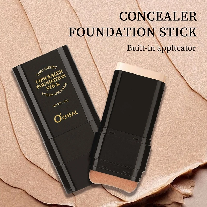 Borrador de base en barra, base correctora con luz húmeda y agua, cobertura de acné, cicatrices, ojeras oscuras, maquillaje de belleza facial