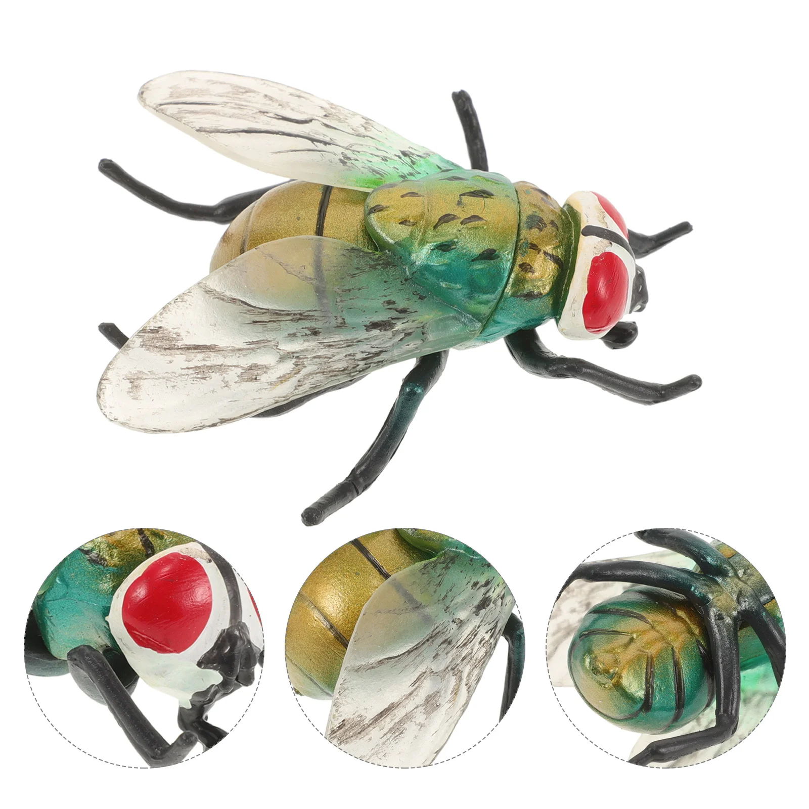 10pcs Realistic Plastic Model Cognitive Insect Toy Prank Decoration Versatile Party Props Artificial Fly Toy Trick Toys Fly Prop