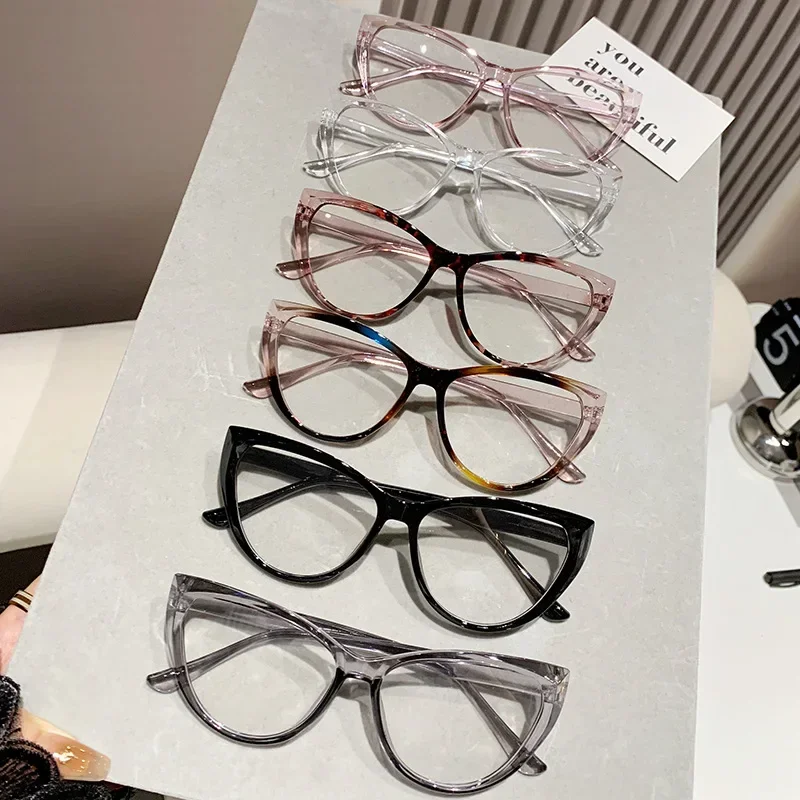 Women Fashion Cat Eye Myopia Glasses Trendy New Clear Lens Eyeglasses for Men Ladies Retro Minus Diopter Eyewear 0-1.0-4.0