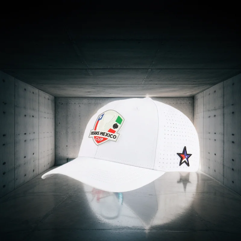

Wholesale 6 Panel High-end Golf Hat With Rubber Patch Logo Perforated Cap for Walking Shopping Custom Silk Print logo on Brim