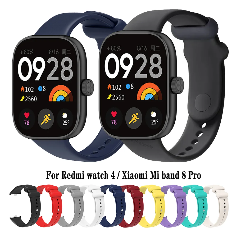 Correa de silicona para Xiaomi Rdemi watch 4, pulsera de repuesto para Mi band 8 Pro, accesorios deportivos