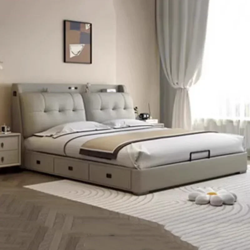 سرير نوم للأطفال فاخر وحديث مزدوج فردي متعدد الوظائف سرير تدليك متنقل Letto Matrimoniale أثاث الفندق #5