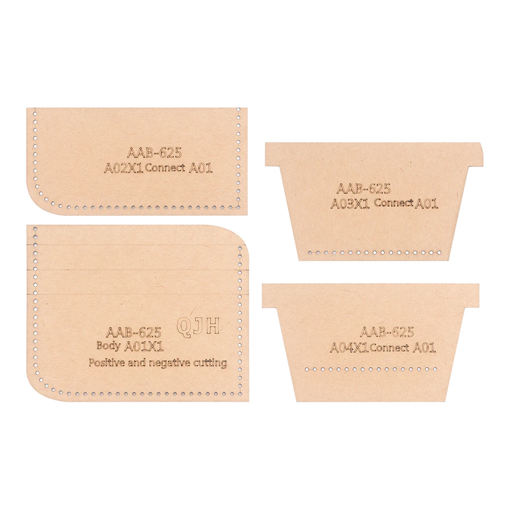 DIY Wallet Stencils, Kraft Paper Templates of Making Leather Multi-Slot Card Bag & Coin Purse Mold