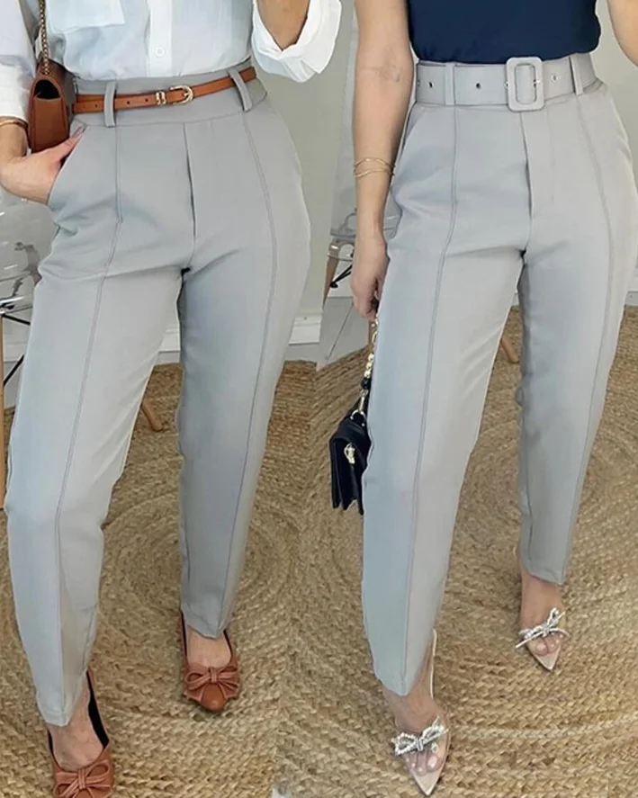 

2025 New Fashion Women's Pants Sexy Elegant High Waist Pocket Design Pants Casual Slim Fit Work Pants Female Trouser Bottom