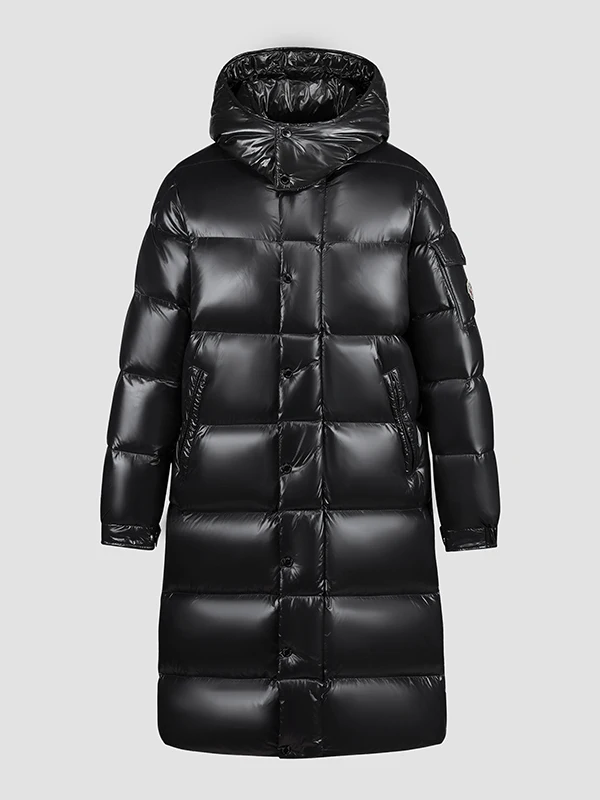 

Ultra-Thi down Jaet for Men Extreme Cold Outdoor Polyester Fiber Windproof 3D Design Goose down Filling Long Sve Coat