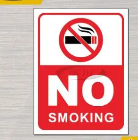 6 Pcs No Smoking Sign Adhesive Warning Sticker Anti- Safety Signs Office