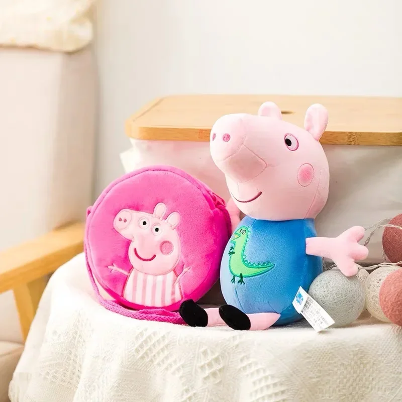 Hasbro peppa pig george animal porco boneca de pelúcia mochila brinquedos decorações de festa em casa aniversário das crianças presentes de natal