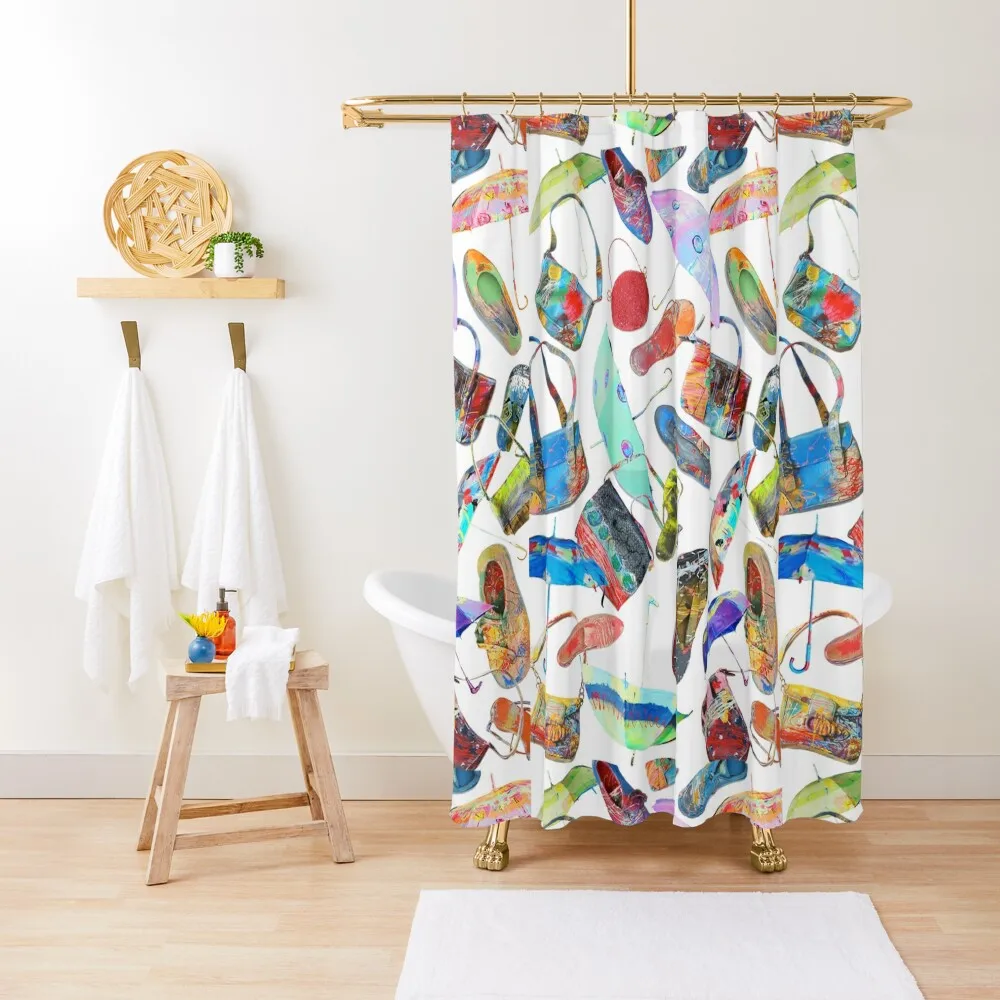 

Color Pop! Hand-Painted Decor by Zweng Art Shower Curtain Anime Shower Elegant Bathroom Curtain